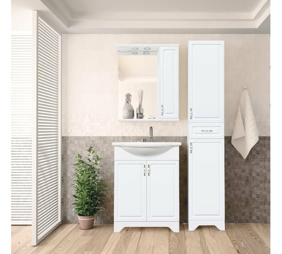 Зеркальный шкаф Style Line Олеандр-2 550/С, белый ЛС-00000049