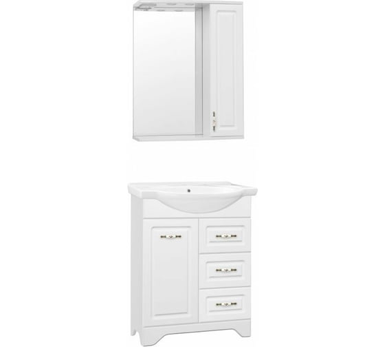 Зеркальный шкаф Style Line Олеандр-2 650/С, белый ЛС-00000050