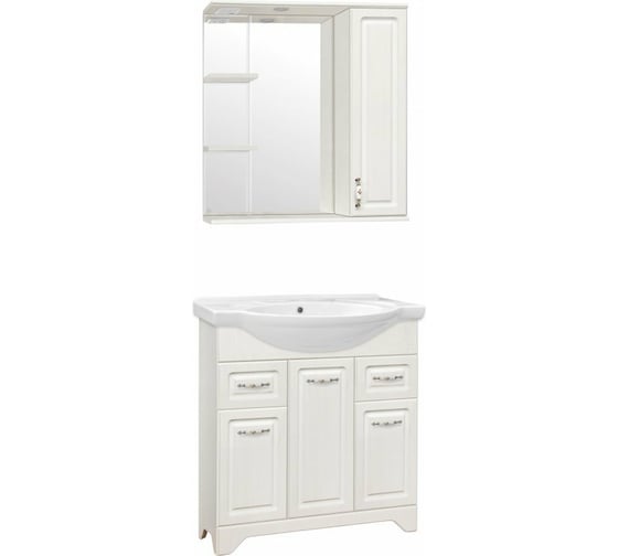 Зеркальный шкаф Style Line Олеандр-2 750/С, рельеф пастель ЛС-00000203