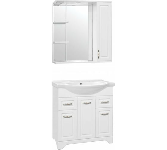 Зеркальный шкаф Style Line Олеандр-2 750/С, белый ЛС-00000051