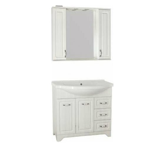 Зеркальный шкаф Style Line Олеандр-2 900/С, Люкс рельеф пастель ЛС-00000484