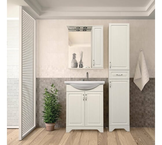 Зеркальный шкаф Style Line Олеандр-2 650/С, рельеф пастель ЛС-00000202