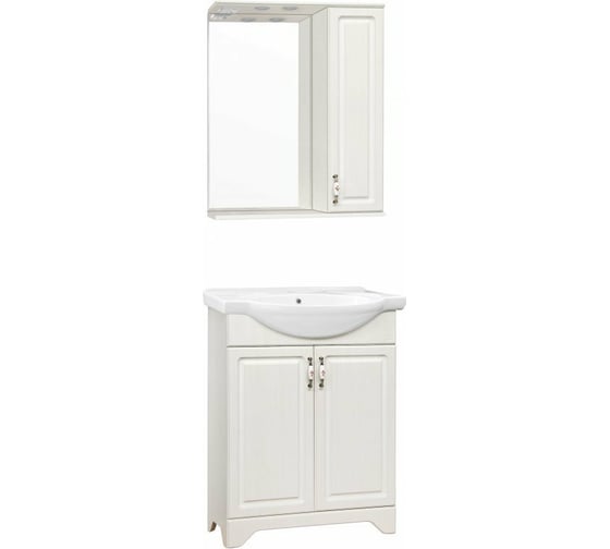 Зеркальный шкаф Style Line Олеандр-2 650/С, рельеф пастель ЛС-00000202