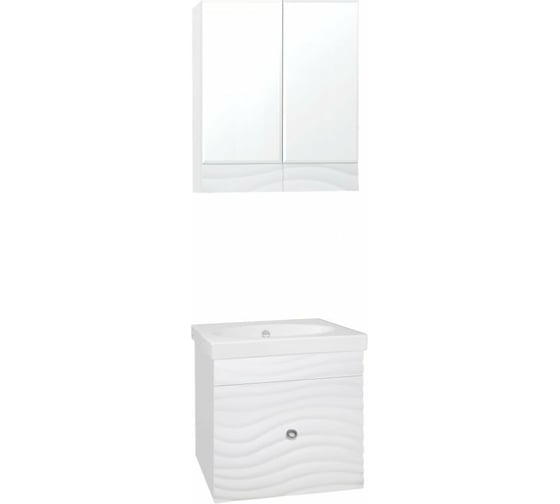 Зеркальный шкаф Style Line Вероника 600, Люкс белый ЛС-00000055
