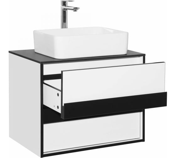 Тумба Style Line Амстердам 70 со столешницей, белый матовый ЛС-000010041