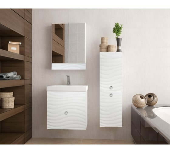 Подвесная тумба Style Line Вероника 60, Комо 60, Люкс белая, PLUS ЛС-00000727