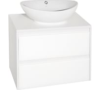 Подвесная тумба Style Line Монако 70 (2 ящ.), Гамма 56, Осина бел /бел лакобель, PLUS ЛС-00000623