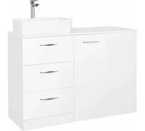 Напольная тумба Style Line Берн 120 3 ящ. со столешницей под стиральную машину, белая, PLUS  ЛС-00010046