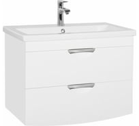 Подвесная тумба Style Line Жасмин 2 (2 ящ.), Комо 80, Люкс белая, PLUS ЛС-000010037