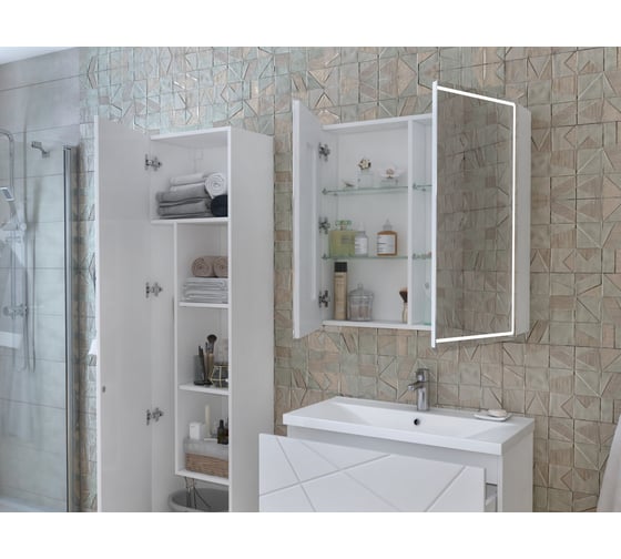 Зеркальный шкаф Vigo Geometry 800 с LED подсветкой zsh.GEO.80.El