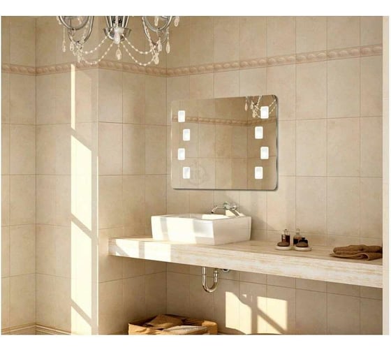 Зеркало MAUNFELD Lustro прямоугольное, с подсветкой, 85x65 Midas