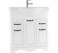 Тумба Домино RICH под умывальник "Классика 80" Белое Дерево, с 2 верхними ящиками DR6003T