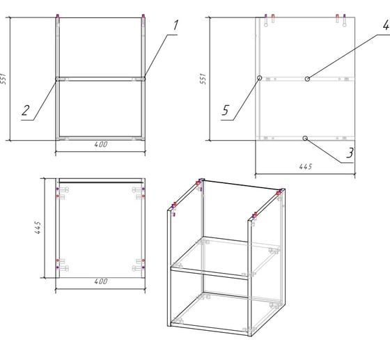 Модуль для тумбы Cersanit MODUO 40 SB-MD-MOD40-SZ
