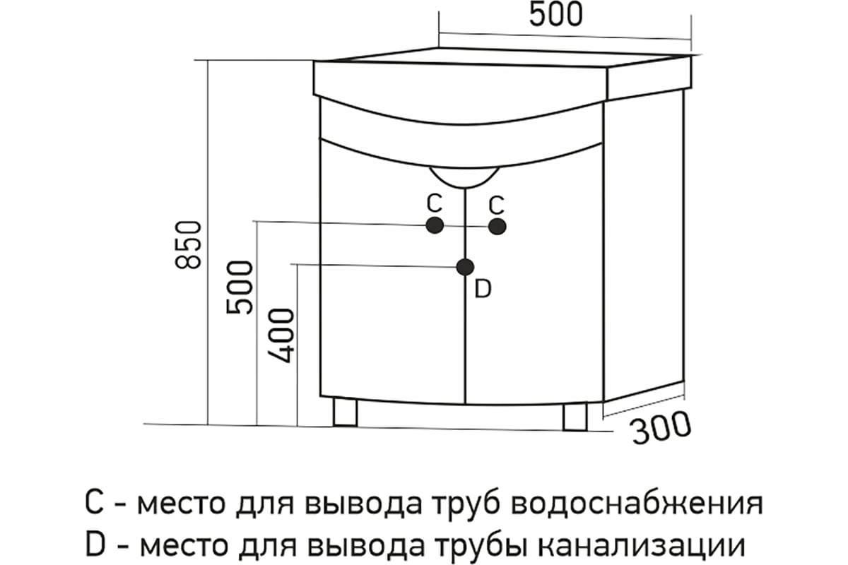 Тумба с умывальником арго 50