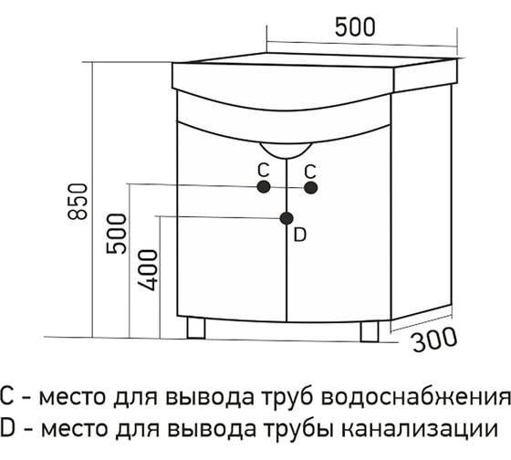 Тумба для ванной MIXLINE "КРОКУС-50" белый-дуб кантри под умывальник Арго-50 ПВХ 549693