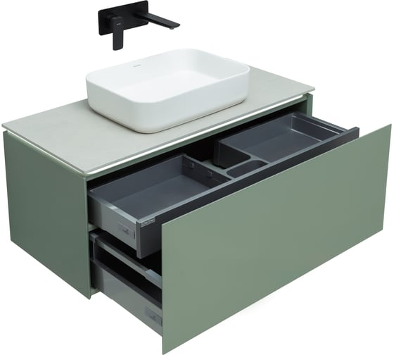 Тумба ALLEN BRAU 1.21004.CGM INFINITY 100 1+1 cement grey matt 00274243