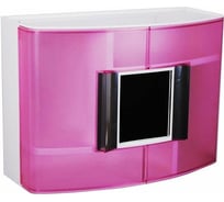 Шкафчик для ванной PRIMANOVA с поворотным зеркальцем, прозрачно-розовый, 17х38х32 см M-09322