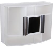 Шкафчик для ванной PRIMANOVA с поворотным зеркальцем, прозрачно-натуральный, 17х38х32 см M-09316