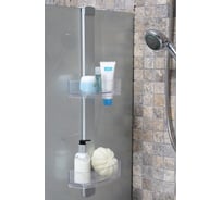 Алюминиевая стойка PRIMANOVA с 2-мя полками для душевой кабины, 9x25x68.5 см M-N32-16