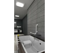 Стул для ванной PRIMANOVA 34x42 см, белое, ножки алюминий, с регулируемой высотой, 24-29 см M-KV22-01