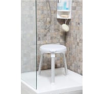 Стул для ванной PRIMANOVA с поворотным сиденьем, на 360 градусов, алюминиевые ножки, белый M-KV27-01