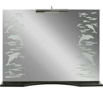 Зеркало-полка Doratiz Лагуна 80 белая, венге с подсветкой 2712.711