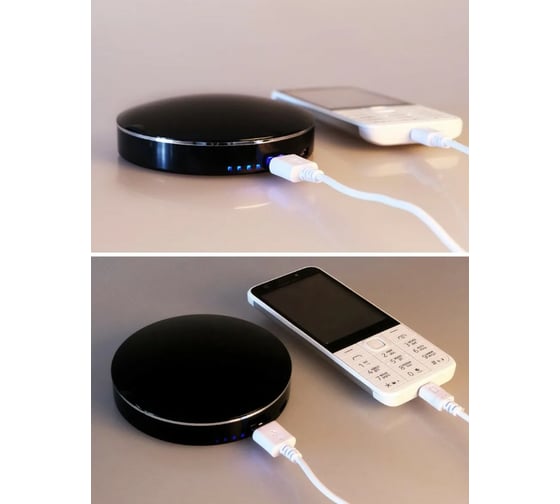 Светодиодный светильник Jazzway ML-D9PB-bk косметическое зеркало с подсветкой с увеличением 13с LED литиевым встроенным аккумулятором с функцией POWER BANK черный 5038189