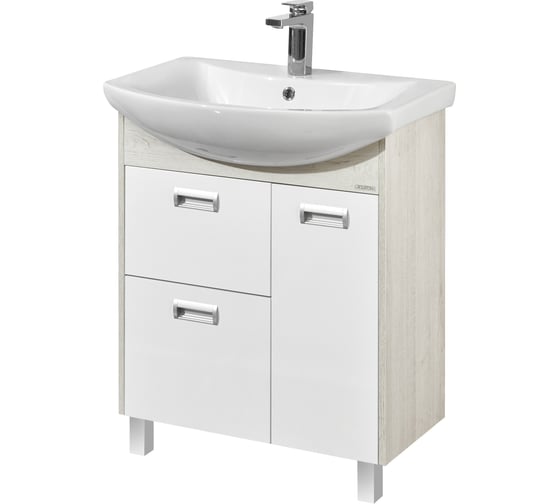 Тумба AQUATON БЕККА 70 белый/Дуб Сомерсет, под раковину Балтика 70 1A208701BAC20 00045166 1