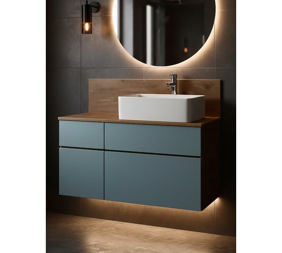 Тумба-умывальник AQUATON Мишель 100 NEW Дуб Рустикальный/Фьорд без столешницы 1A256901MIX30 00069724 1