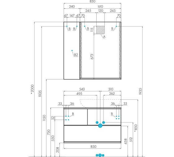 Зеркало AQUATON Терра 61 Дуб Кантри 1A247302TEDY0 00060758