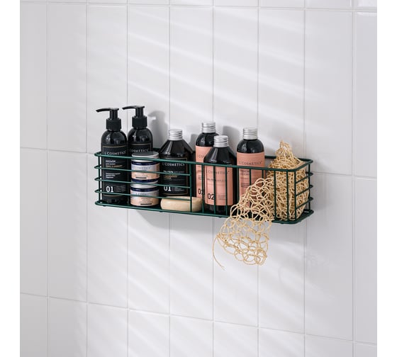 Прямоугольная полка Moroshka Infinity 38,3x10x9,5 см., цвет зеленый 907-001-02