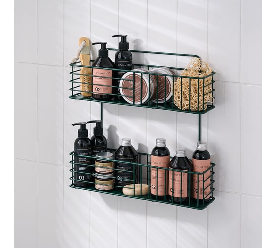 Прямоугольная полка Moroshka Infinity 38,2x10,4x39,5 см., цвет зеленый 907-002-02