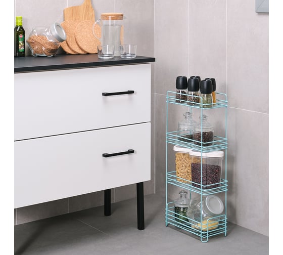 Стеллаж Moroshka Biruza 30x16x68 см, цвет бирюзовый 929-009-01