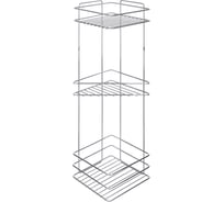 Угловая полка ЧМЗ 3 яруса Геометрия 23,6x23,6x70,5 см., цвет хром 511-006-01