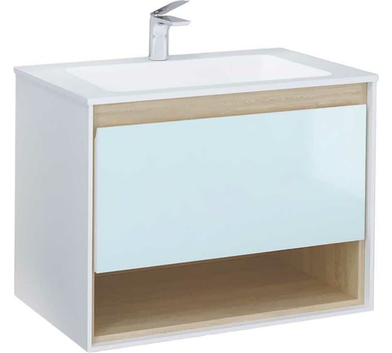 Тумба Jorno Glass 80 подвесная Gla.01.77/P/W 1