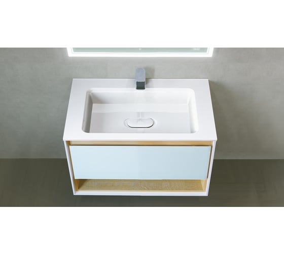 Тумба Jorno Glass 80 подвесная Gla.01.77/P/W