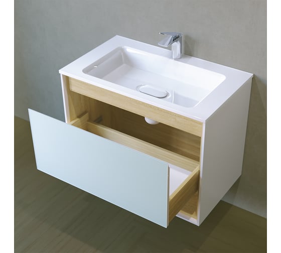 Тумба Jorno Glass 80 подвесная Gla.01.77/P/W