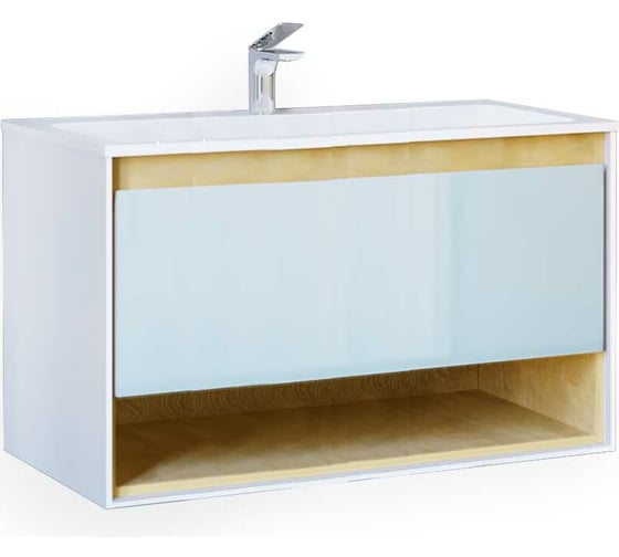 Тумба Jorno Glass 100 подвесная Gla.01.97/P/W 1