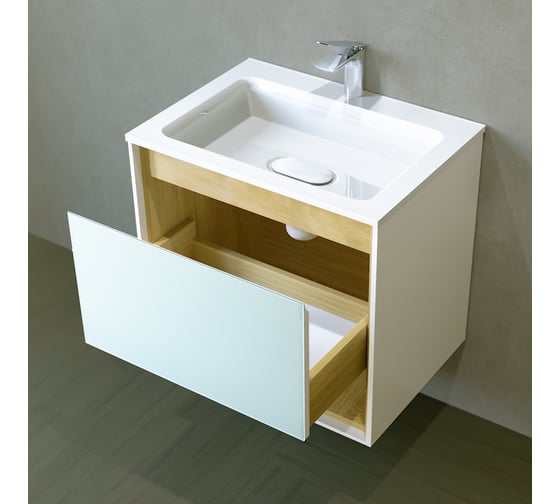 Тумба Jorno Glass 65 подвесная Gla.01.62/P/W