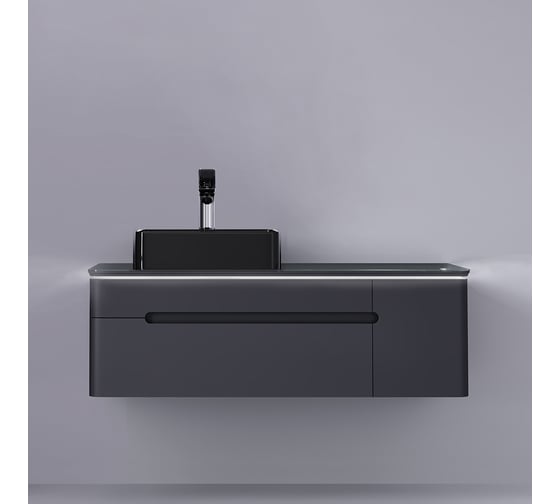 Тумба Jorno Shine 120 с МФМ, подвесная, антрацит Shi.01.120-M/P/A