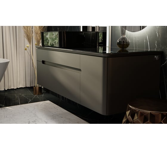 Тумба Jorno Shine 120 с МФМ, подвесная, антрацит Shi.01.120-M/P/A