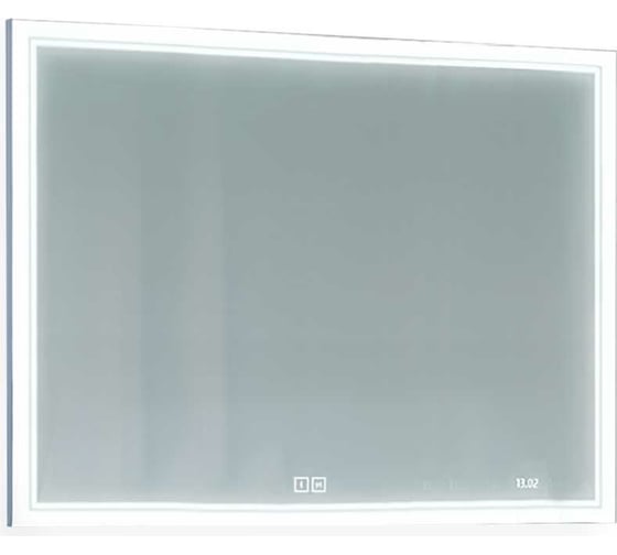 Зеркало Jorno Glass 100 с подсветкой и часами Gla.02.92/W
