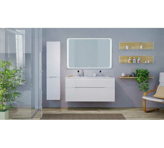 Зеркало Jorno Modul 120 с подсветкой Mоl.02.120/W