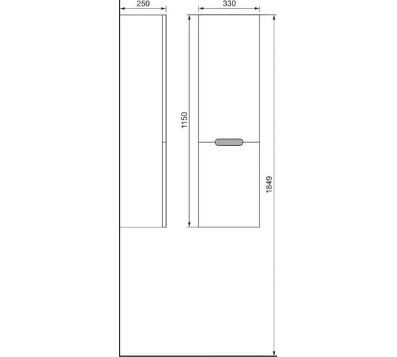 Подвесной пенал Jorno Moduo Slim 115 Mod.04.115/P/W