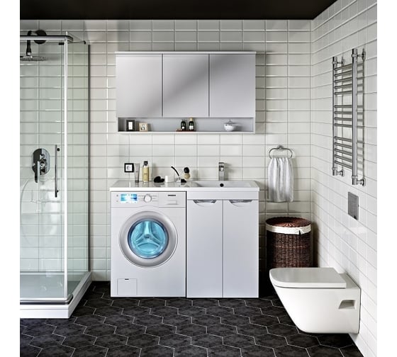 Тумба RUNO Лира 60 под умывальник Гамма 120 лайт белый УТ000003443 ...