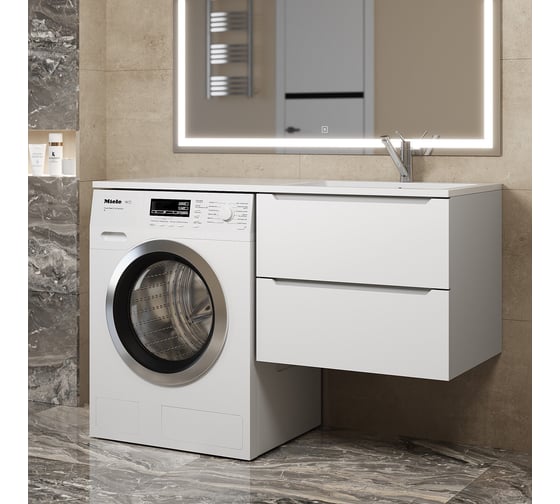 Тумба над стиральной машиной uperwood Tanos 60 см, подвесная, белый 291020260