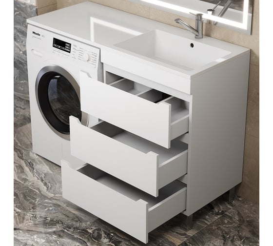 Тумба над стиральной машиной uperwood Tanos 60 см, напольная, белый 291020258