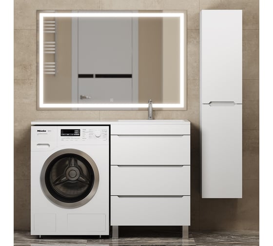 Тумба над стиральной машиной uperwood Tanos 60 см, напольная, белый 291020258