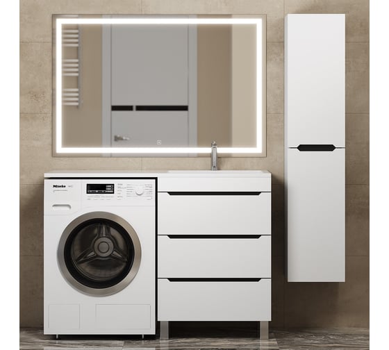 Тумба над стиральной машиной uperwood Tanos 60 см, напольная, белый/графит 291020259