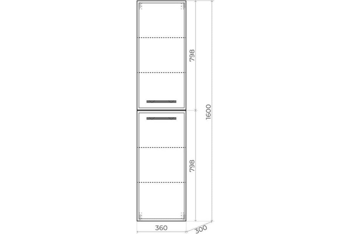 Пенал Uperwood Foster 36x30x160 см, подвесной, черный 291020527 - выгодная  цена, отзывы, характеристики, фото - купить в Москве и РФ